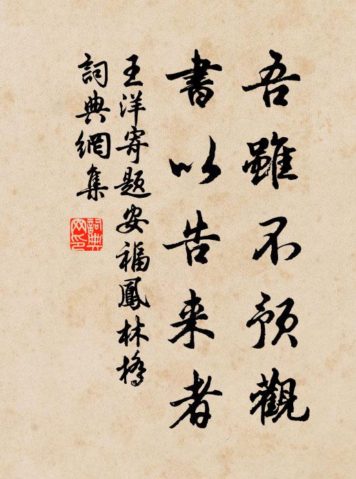 王洋吾雖不預觀,書以告來者書法作品欣賞