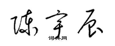 梁錦英陳宇辰草書個性簽名怎么寫