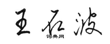 駱恆光王石波行書個性簽名怎么寫