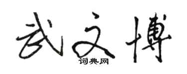 駱恆光武文博行書個性簽名怎么寫