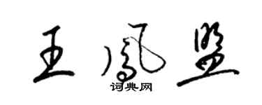 梁錦英王鳳盟草書個性簽名怎么寫