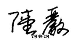 朱錫榮陸嚴草書個性簽名怎么寫