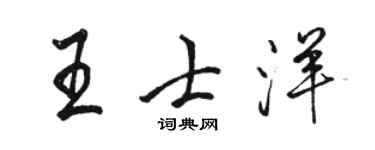 駱恆光王士洋行書個性簽名怎么寫