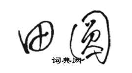 駱恆光田圓草書個性簽名怎么寫