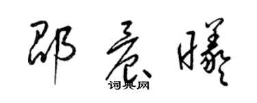 梁錦英邵晨曦草書個性簽名怎么寫