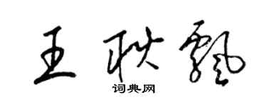 梁錦英王耿飄草書個性簽名怎么寫