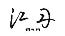 駱恆光江丹草書個性簽名怎么寫