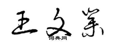 曾慶福王文業草書個性簽名怎么寫