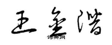 曾慶福王金潛草書個性簽名怎么寫