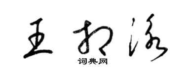 梁錦英王相泳草書個性簽名怎么寫