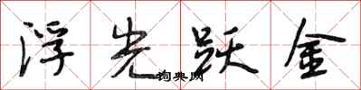 段相林浮光躍金行書怎么寫