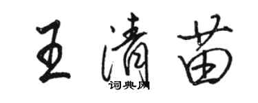 駱恆光王清苗行書個性簽名怎么寫