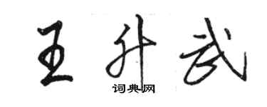 駱恆光王升武行書個性簽名怎么寫
