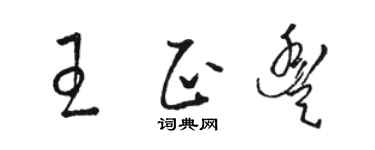 駱恆光王正豐草書個性簽名怎么寫