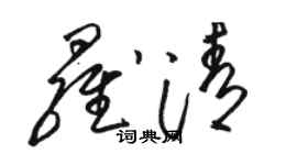 駱恆光羅清草書個性簽名怎么寫