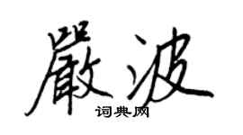 王正良嚴波行書個性簽名怎么寫