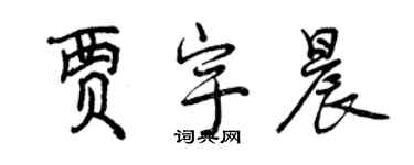 曾慶福賈宇晨行書個性簽名怎么寫