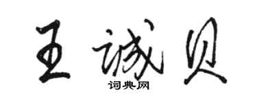 駱恆光王誠貝行書個性簽名怎么寫