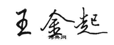 駱恆光王金起行書個性簽名怎么寫
