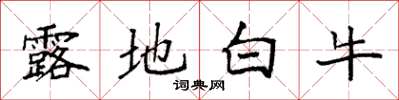 袁強露地白牛楷書怎么寫