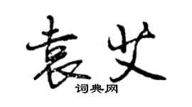 曾慶福袁艾行書個性簽名怎么寫