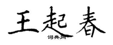 丁謙王起春楷書個性簽名怎么寫