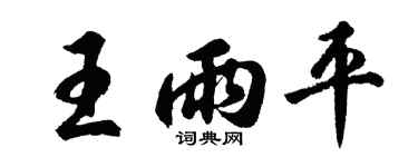 胡問遂王雨平行書個性簽名怎么寫