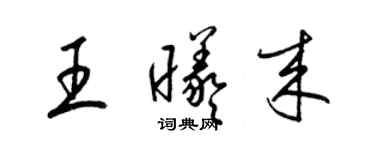 梁錦英王曦來草書個性簽名怎么寫