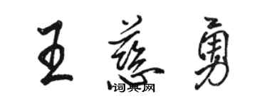 駱恆光王慈勇行書個性簽名怎么寫