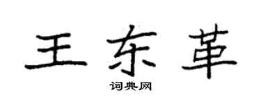 袁強王東革楷書個性簽名怎么寫