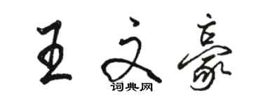 駱恆光王文豪行書個性簽名怎么寫