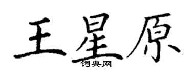 丁謙王星原楷書個性簽名怎么寫