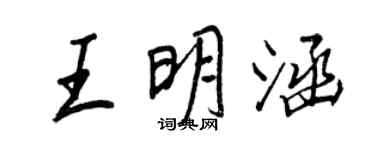 王正良王明涵行書個性簽名怎么寫