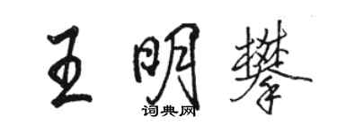 駱恆光王明攀行書個性簽名怎么寫