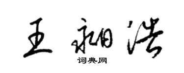 梁錦英王昶浩草書個性簽名怎么寫