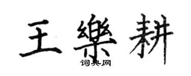 何伯昌王樂耕楷書個性簽名怎么寫