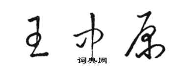 駱恆光王中原草書個性簽名怎么寫