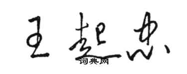 駱恆光王起忠草書個性簽名怎么寫