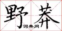 丁謙野莽楷書怎么寫
