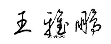 梁錦英王雅鵬草書個性簽名怎么寫