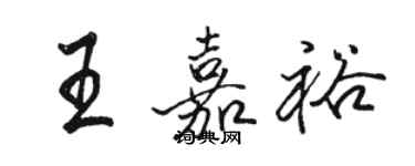 駱恆光王嘉裕行書個性簽名怎么寫