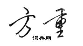 駱恆光方重行書個性簽名怎么寫