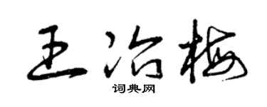 曾慶福王冶梅草書個性簽名怎么寫