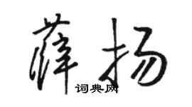 駱恆光薛揚草書個性簽名怎么寫