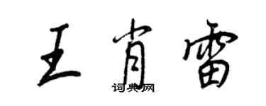 王正良王肖雷行書個性簽名怎么寫