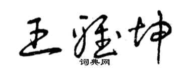 曾慶福王雅坤草書個性簽名怎么寫