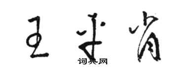 駱恆光王平肖草書個性簽名怎么寫