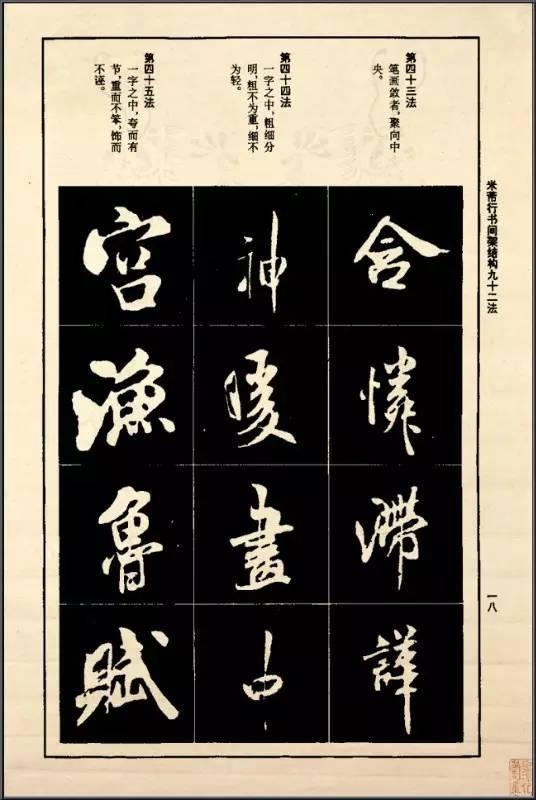 米芾《行書間架結構92法》