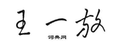 駱恆光王一放草書個性簽名怎么寫
