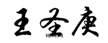 胡問遂王聖庚行書個性簽名怎么寫